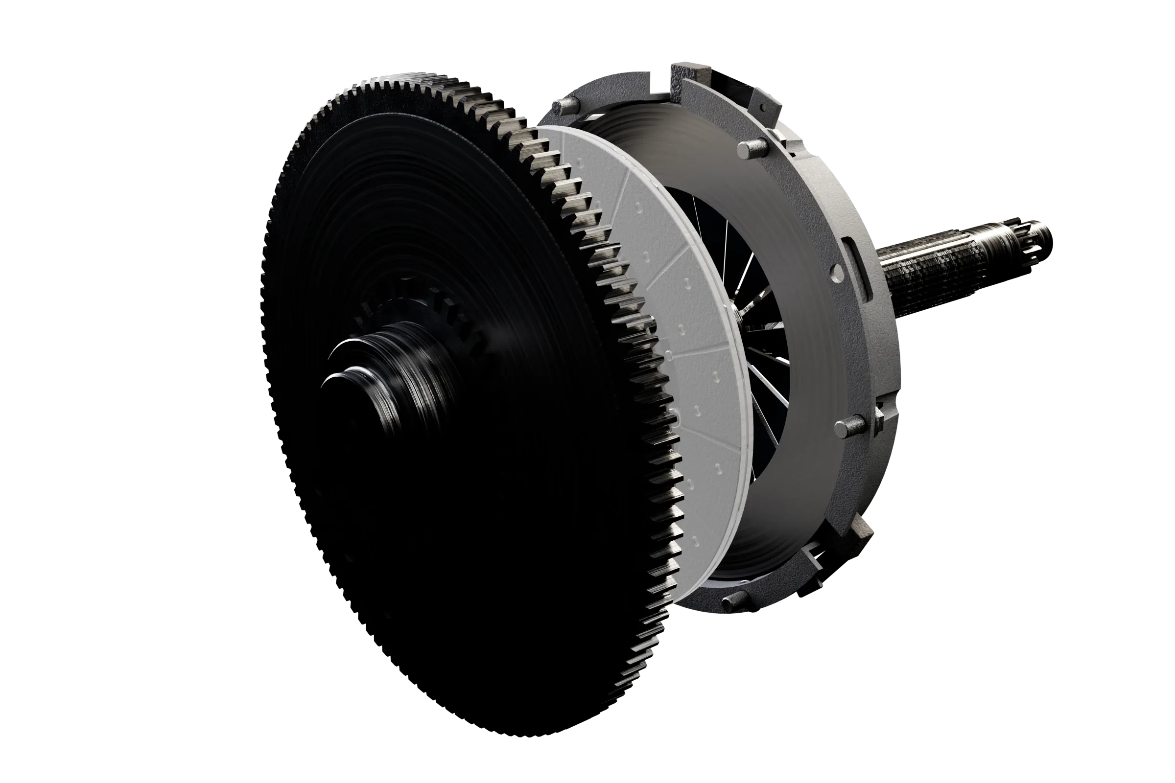 The clutch plate lit in the app's 3D model of the clutch, with the rest of the assembly darkened