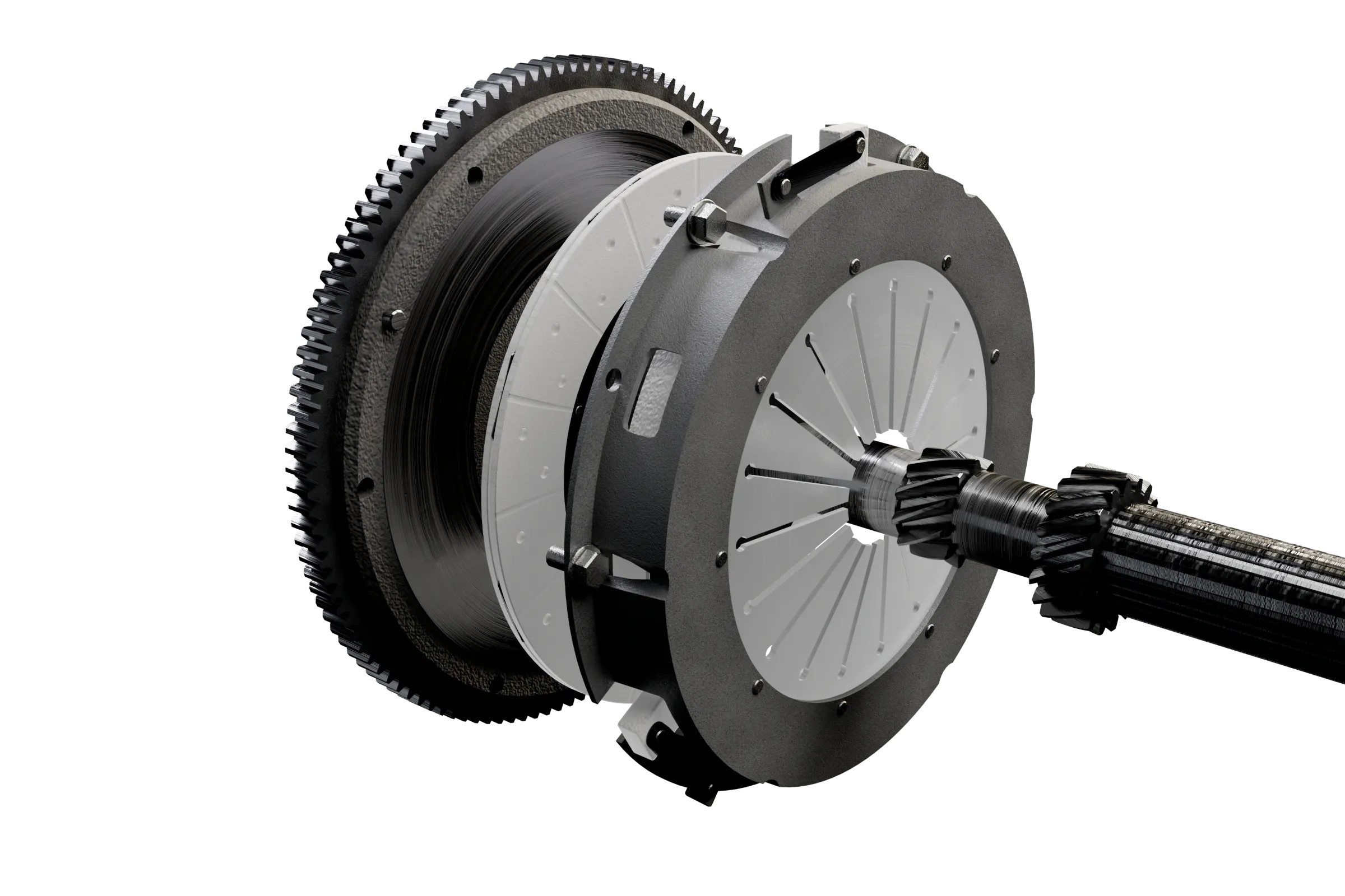The likely causes lit in the app's 3D model of the clutch, with the rest of the assembly darkened