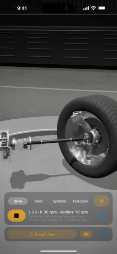 3D Mechanic on iPhone showing the CV axle and differential in interactive 3D