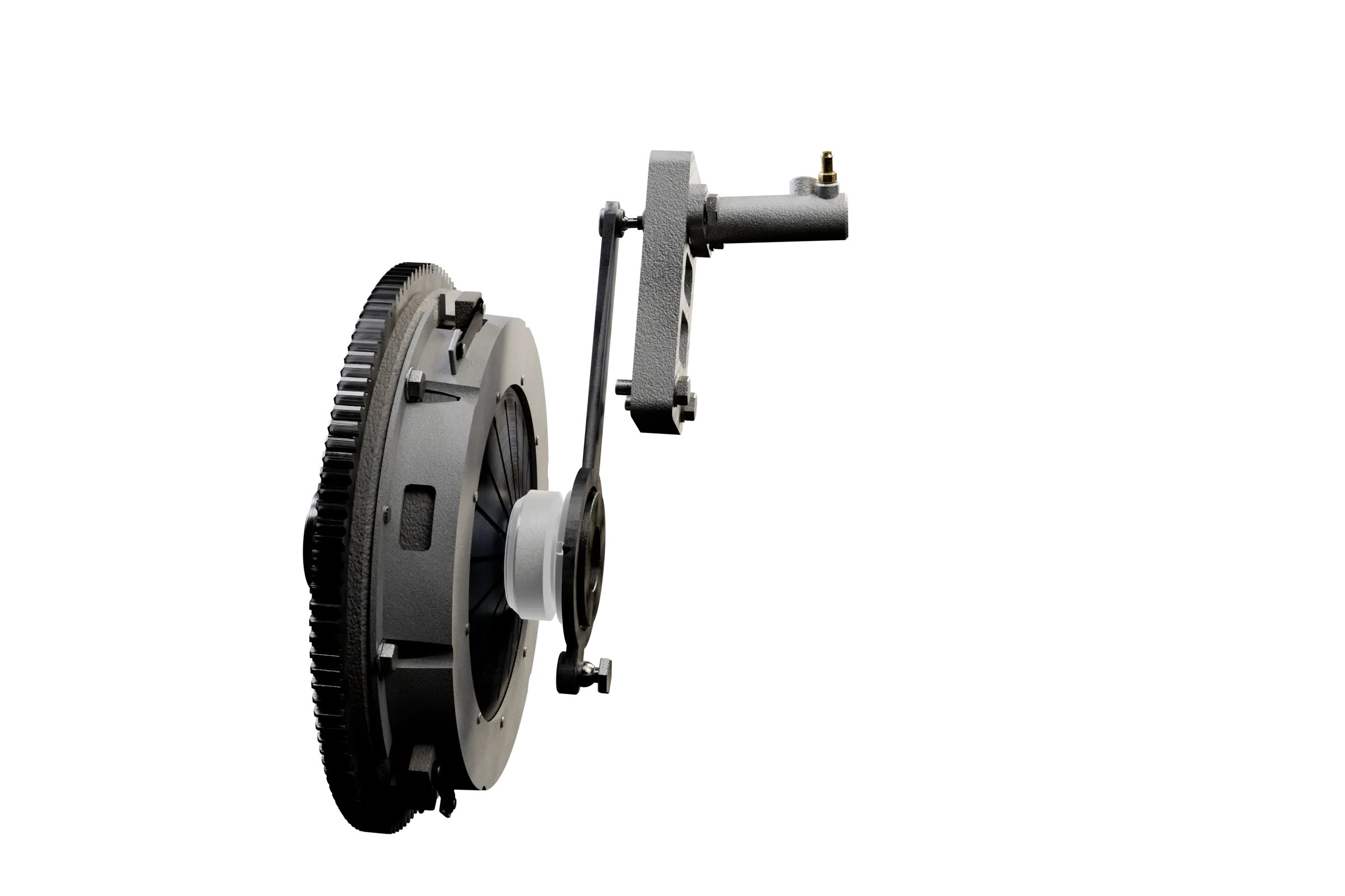 The likely causes lit in the app's 3D model of the clutch, with the rest of the assembly darkened
