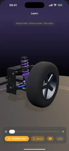 3D Mechanic on iPhone showing the double wishbone suspension in interactive 3D