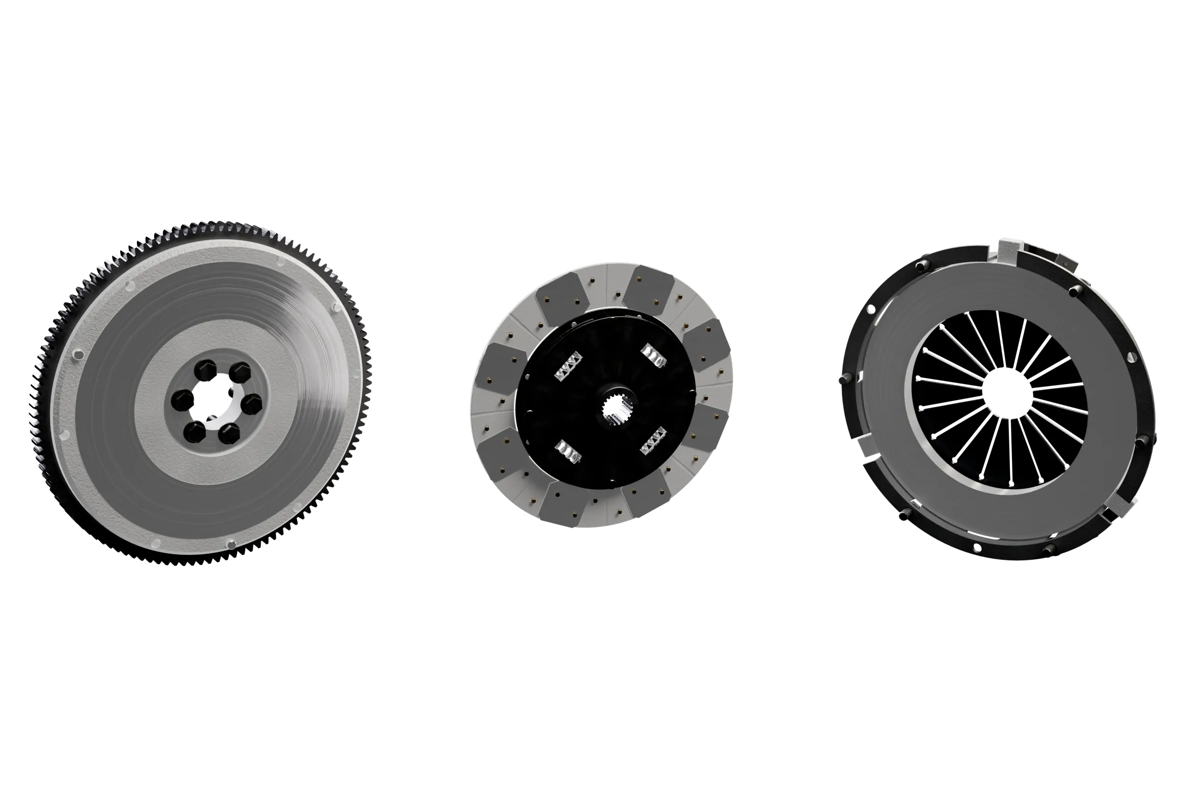The likely causes lit in the app's 3D model of the clutch, with the rest of the assembly darkened