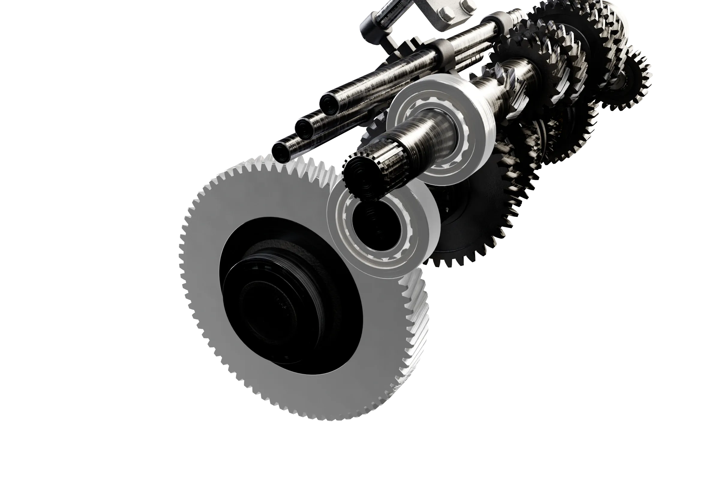 The likely causes lit in the app's 3D model of the manual transmission, with the rest of the assembly darkened